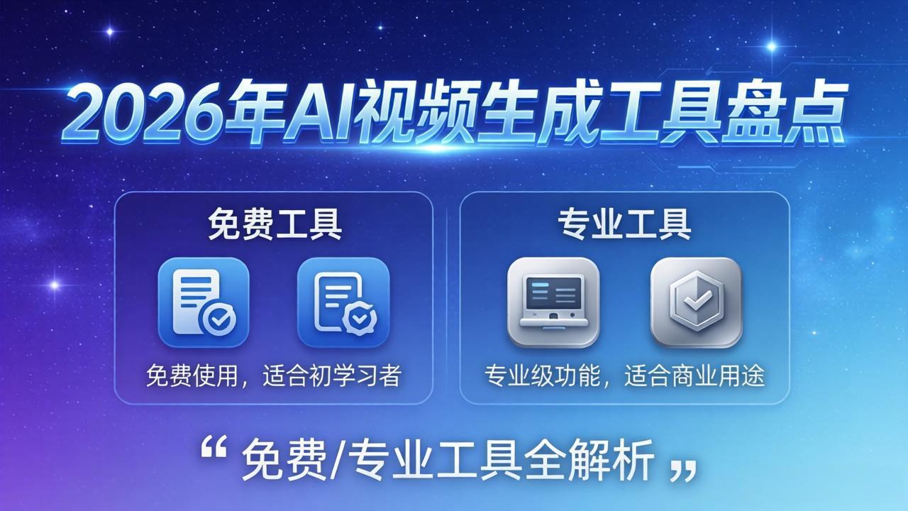 AI视频生成工具推荐：2026年最全盘点，从免费到专业一网打尽